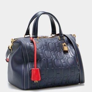 Authentic NEW Carolina Herrera Navy Blue with Lock Bag